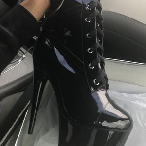 Leather exotic dance boots